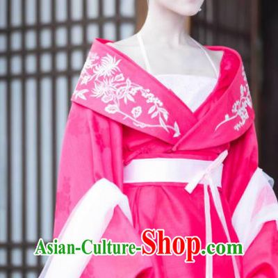China Drama The Romance of Tiger and Rose Chen Qian Qian Clothing Ancient Princess Garment Costumes Traditional Rosy Hanfu Dress