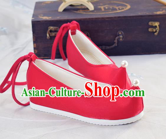 China Traditional Wedding Hanfu Shoes Ancient Princess Red Shoes National Women Shoes China Traditional Wedding Hanfu Shoes Ancient Princess Red Shoes National Women Shoes