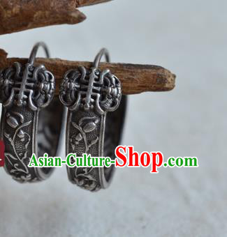 Chinese Ancient Empress Silver Ear Jewelry Traditional Retro Earrings Accessories Chinese Ancient Empress Silver Ear Jewelry Traditional Retro Earrings Accessories