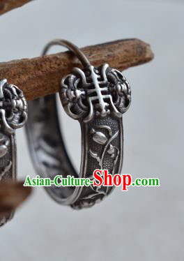 Chinese Ancient Empress Silver Ear Jewelry Traditional Retro Earrings Accessories Chinese Ancient Empress Silver Ear Jewelry Traditional Retro Earrings Accessories