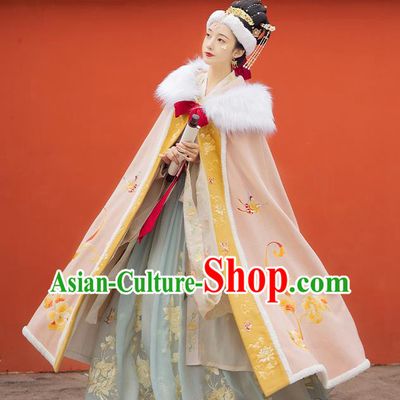 China Traditional Hanfu Long Cape Ancient Ming Dynasty Imperial Consort Embroidered Costume for Women