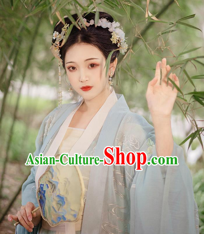 China Traditional Embroidered Hanfu Clothing Ancient Jin Dynasty Princess Costumes China Traditional Embroidered Hanfu Clothing Ancient Jin Dynasty Princess Costumes