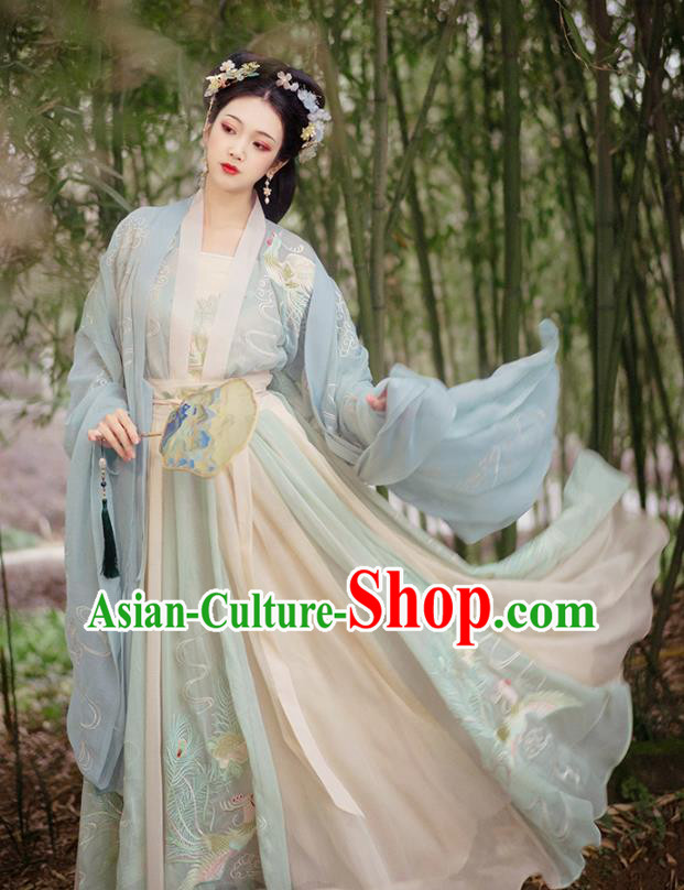 China Traditional Embroidered Hanfu Clothing Ancient Jin Dynasty Princess Costumes China Traditional Embroidered Hanfu Clothing Ancient Jin Dynasty Princess Costumes