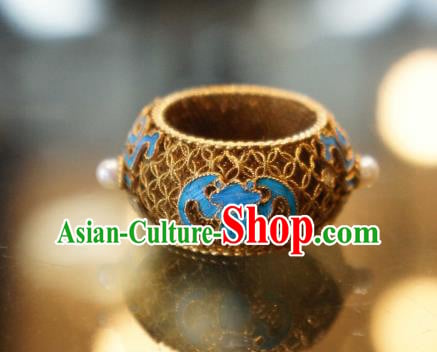 China National Cloisonne Ring Jewelry Traditional Filigree Accessories Handmade Qing Dynasty Pearls Circlet China National Cloisonne Ring Jewelry Traditional Filigree Accessories Handmade Qing Dynasty Pearls Circlet