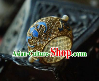 China National Cloisonne Ring Jewelry Traditional Filigree Accessories Handmade Qing Dynasty Pearls Circlet China National Cloisonne Ring Jewelry Traditional Filigree Accessories Handmade Qing Dynasty Pearls Circlet
