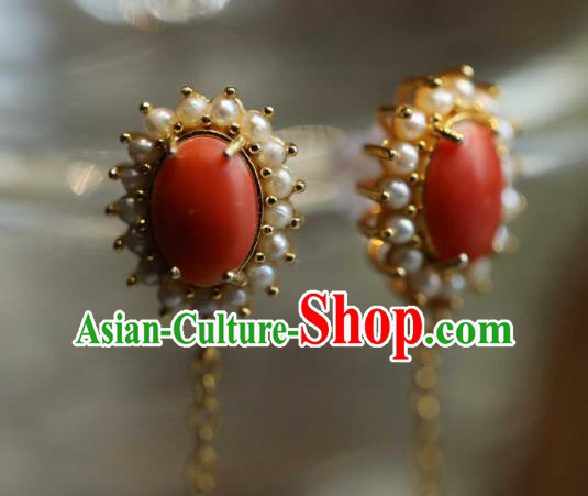 Chinese Traditional Pearls Earrings Accessories Ancient Empress Jade Ear Jewelry Chinese Traditional Pearls Earrings Accessories Ancient Empress Jade Ear Jewelry