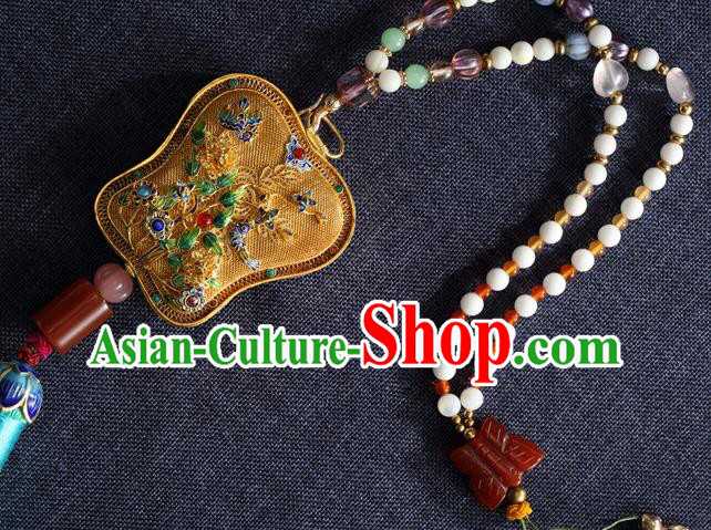 China Traditional Ming Dynasty Blueing Waist Jewelry Accessories National Green Tassel Pendant China Traditional Ming Dynasty Blueing Waist Jewelry Accessories National Green Tassel Pendant