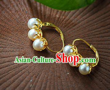 Chinese Traditional Ming Dynasty Court Earrings Accessories National Cheongsam Pearls Ear Jewelry Chinese Traditional Ming Dynasty Court Earrings Accessories National Cheongsam Pearls Ear Jewelry