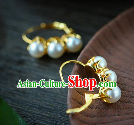 Chinese Traditional Ming Dynasty Court Earrings Accessories National Cheongsam Pearls Ear Jewelry Chinese Traditional Ming Dynasty Court Earrings Accessories National Cheongsam Pearls Ear Jewelry