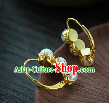 Chinese Traditional Ming Dynasty Court Earrings Accessories National Cheongsam Pearls Ear Jewelry Chinese Traditional Ming Dynasty Court Earrings Accessories National Cheongsam Pearls Ear Jewelry