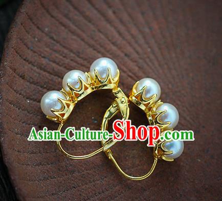 Chinese Traditional Ming Dynasty Court Earrings Accessories National Cheongsam Pearls Ear Jewelry Chinese Traditional Ming Dynasty Court Earrings Accessories National Cheongsam Pearls Ear Jewelry