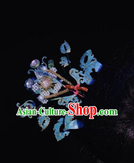 Chinese Ancient Court Empress Pearls Hairpin Traditional Qing Dynasty Imperial Concubine Cloisonne Hair Stick Chinese Ancient Court Empress Pearls Hairpin Traditional Qing Dynasty Imperial Concubine Cloisonne Hair Stick