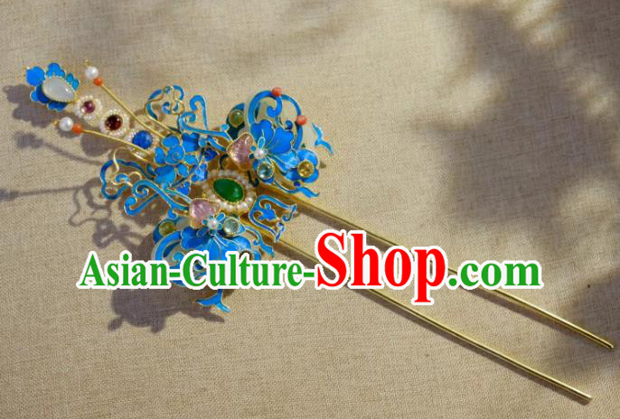 Chinese Ancient Court Queen Gems Hair Jewelry Traditional Qing Dynasty Empress Pearls Hairpin Chinese Ancient Court Queen Gems Hair Jewelry Traditional Qing Dynasty Empress Pearls Hairpin