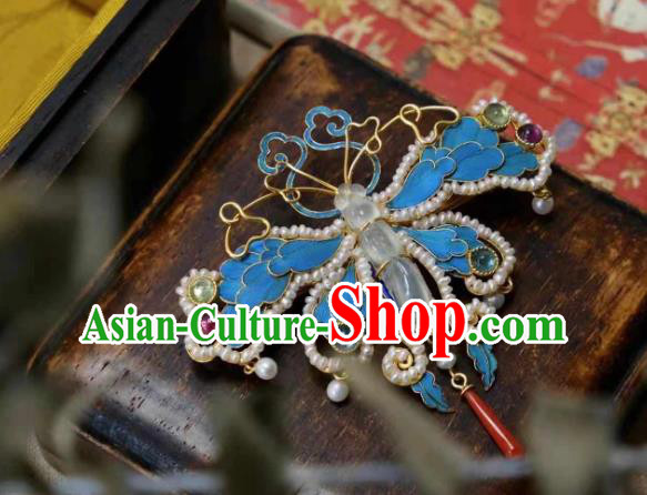China Ancient Qing Dynasty Court Jewelry Traditional Handmade Pearls Dragonfly Brooch Accessories China Ancient Qing Dynasty Court Jewelry Traditional Handmade Pearls Dragonfly Brooch Accessories