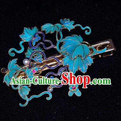 Chinese Traditional Qing Dynasty Blueing Gourd Hairpin Hair Jewelry Ancient Princess Hair Stick