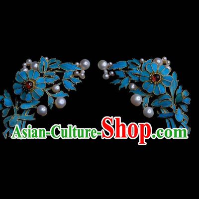 Chinese Ancient Empress Pearls Hair Stick Traditional Hair Jewelry Qing Dynasty Hairpin