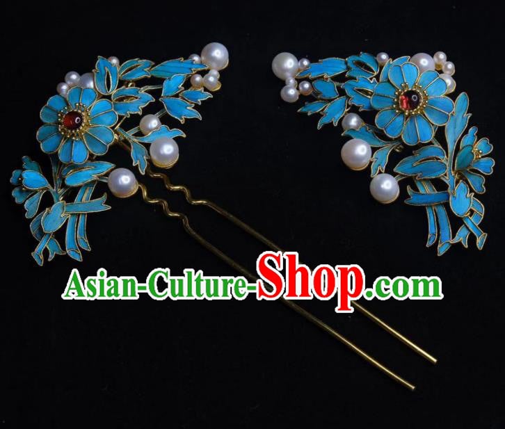 Chinese Ancient Empress Pearls Hair Stick Traditional Hair Jewelry Qing Dynasty Hairpin Chinese Ancient Empress Pearls Hair Stick Traditional Hair Jewelry Qing Dynasty Hairpin