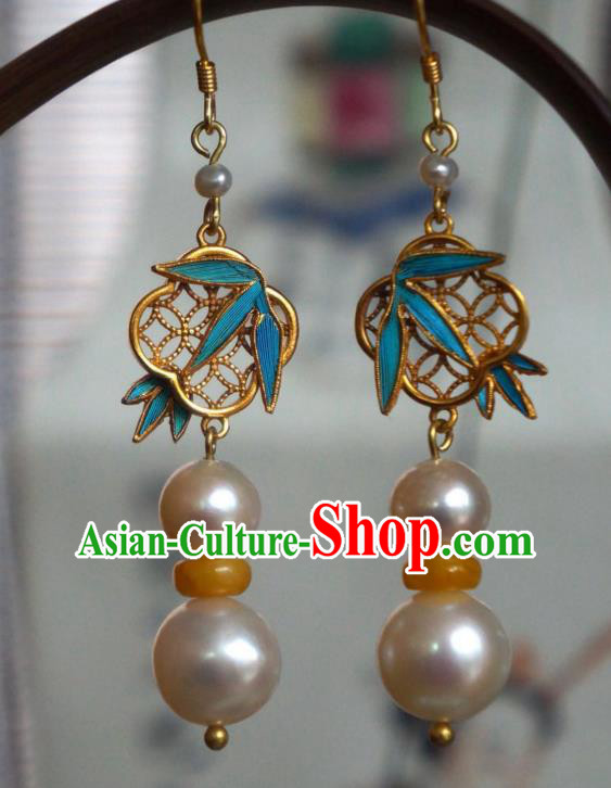 Chinese Ancient Queen Ear Accessories Qing Dynasty Empress Earrings Traditional Pearls Jewelry Chinese Ancient Queen Ear Accessories Qing Dynasty Empress Earrings Traditional Pearls Jewelry