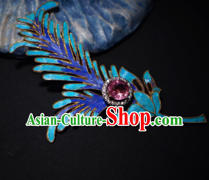 China Traditional Amethyst Necklace Jewelry Accessories Qing Dynasty Blueing Feather Necklet Pendant China Traditional Amethyst Necklace Jewelry Accessories Qing Dynasty Blueing Feather Necklet Pendant
