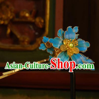 Chinese Ancient Princess Tourmaline Hair Stick Hair Jewelry Traditional Qing Dynasty Topaz Plum Hairpin
