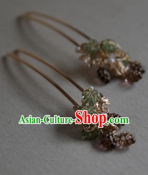Chinese Ancient Princess Grape Tassel Hairpin Traditional Ming Dynasty Hanfu Hair Accessories Chinese Ancient Princess Grape Tassel Hairpin Traditional Ming Dynasty Hanfu Hair Accessories