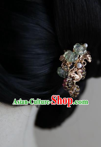 Chinese Ancient Princess Grape Tassel Hairpin Traditional Ming Dynasty Hanfu Hair Accessories Chinese Ancient Princess Grape Tassel Hairpin Traditional Ming Dynasty Hanfu Hair Accessories