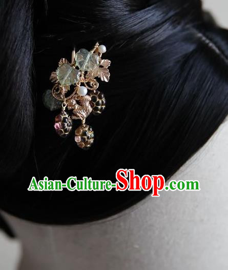 Chinese Ancient Princess Grape Tassel Hairpin Traditional Ming Dynasty Hanfu Hair Accessories Chinese Ancient Princess Grape Tassel Hairpin Traditional Ming Dynasty Hanfu Hair Accessories