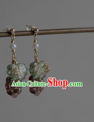 Chinese Ancient Song Dynasty Princess Ear Jewelry Traditional Hanfu Grape Earrings Accessories Chinese Ancient Song Dynasty Princess Ear Jewelry Traditional Hanfu Grape Earrings Accessories