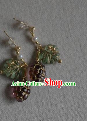 Chinese Ancient Song Dynasty Princess Ear Jewelry Traditional Hanfu Grape Earrings Accessories Chinese Ancient Song Dynasty Princess Ear Jewelry Traditional Hanfu Grape Earrings Accessories