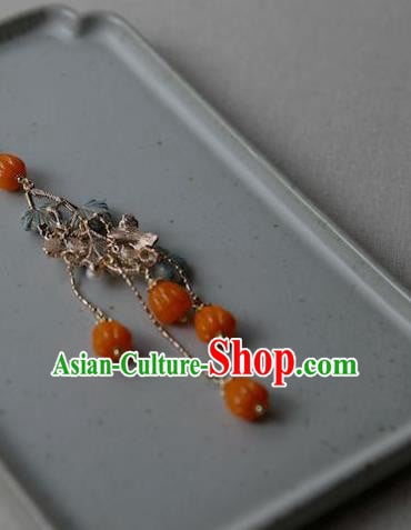 China Traditional Agate Tassel Brooch Jewelry Accessories National Blue Leaf Pendant China Traditional Agate Tassel Brooch Jewelry Accessories National Blue Leaf Pendant
