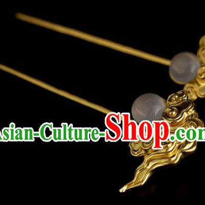 Chinese Golden Cloud Hairpins Traditional Ming Dynasty Hair Sticks Ancient Hanfu Hair Accessories
