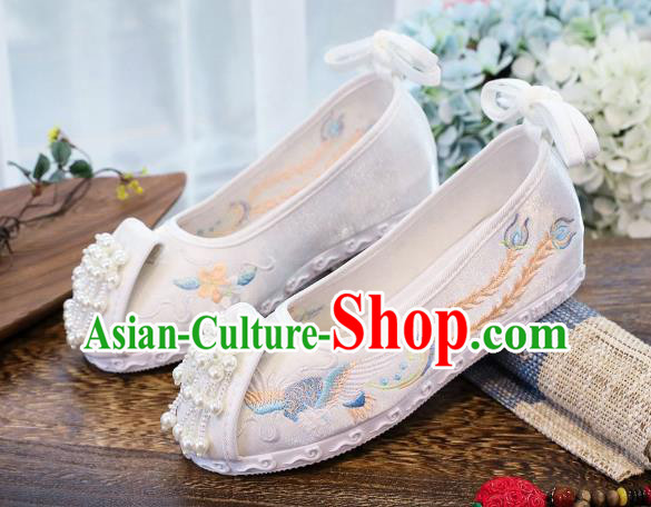 China Traditional Beads Tassel Shoes Hanfu Shoes Handmade National Shoes Embroidered Phoenix Shoes China Traditional Beads Tassel Shoes Hanfu Shoes Handmade National Shoes Embroidered Phoenix Shoes
