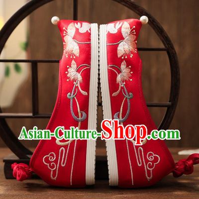 China Traditional Red Cloth Shoes Embroidered Shoes Handmade Hanfu Shoes National Wedding Shoes