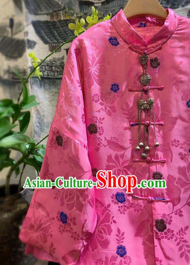 China Traditional Pink Silk Jacket Tang Suit Outwear Clothing China Traditional Pink Silk Jacket Tang Suit Outwear Clothing
