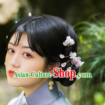 Chinese Handmade Ming Dynasty Hairpin Traditional Hanfu Hair Accessories Ancient Young Lady Plum Hair Stick