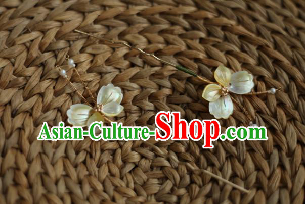 Chinese Handmade Shell Butterfly Hairpin Traditional Hanfu Hair Accessories Ancient Princess Hair Clip Chinese Handmade Shell Butterfly Hairpin Traditional Hanfu Hair Accessories Ancient Princess Hair Clip