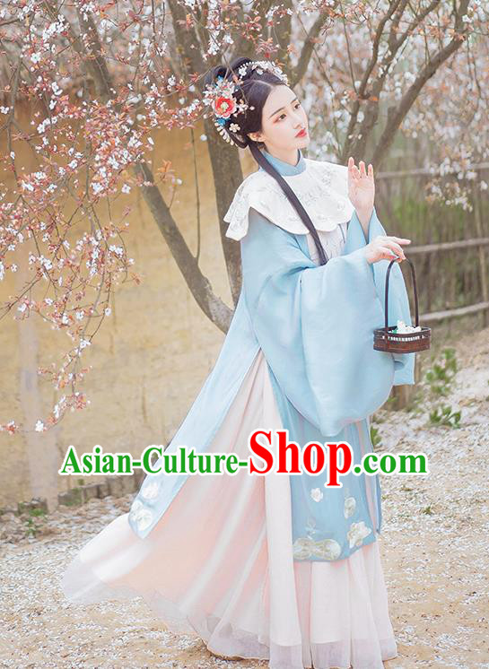 China Ancient Ming Dynasty Court Beauty Hanfu Dress Clothing Complete Set China Ancient Ming Dynasty Court Beauty Hanfu Dress Clothing Complete Set