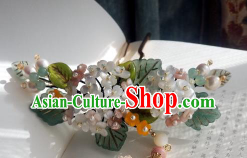Chinese Handmade Hydrangea Hairpin Traditional Ming Dynasty Princess Pearls Tassel Hair Stick Chinese Handmade Hydrangea Hairpin Traditional Ming Dynasty Princess Pearls Tassel Hair Stick