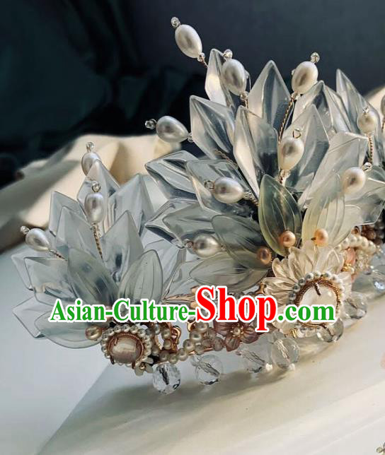 Chinese Handmade Shell Hairpin Traditional Ming Dynasty Princess Pearls Hair Crown Chinese Handmade Shell Hairpin Traditional Ming Dynasty Princess Pearls Hair Crown