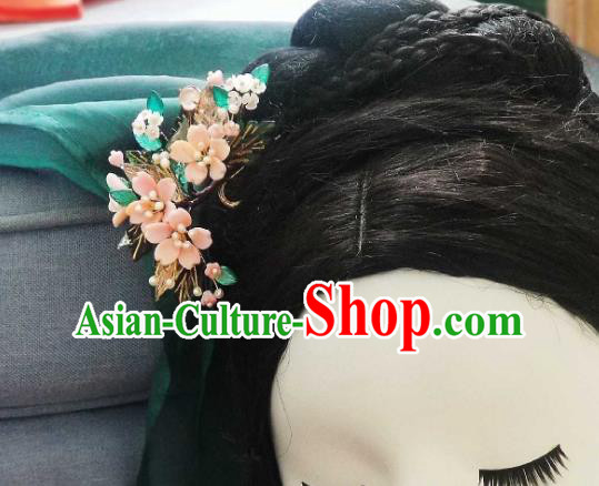 Chinese Handmade Cherry Blossom Hairpin Traditional Ming Dynasty Princess Shell Hair Stick Chinese Handmade Cherry Blossom Hairpin Traditional Ming Dynasty Princess Shell Hair Stick
