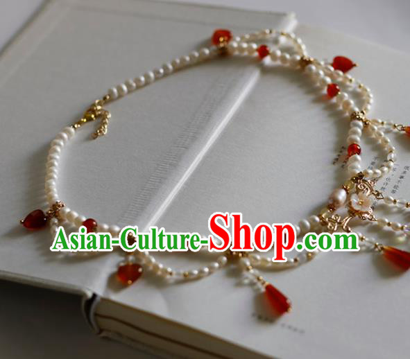 China Handmade Hanfu Necklet Jewelry Traditional Tang Dynasty Pearls Necklace Accessories China Handmade Hanfu Necklet Jewelry Traditional Tang Dynasty Pearls Necklace Accessories