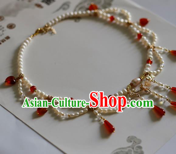 China Handmade Hanfu Necklet Jewelry Traditional Tang Dynasty Pearls Necklace Accessories China Handmade Hanfu Necklet Jewelry Traditional Tang Dynasty Pearls Necklace Accessories