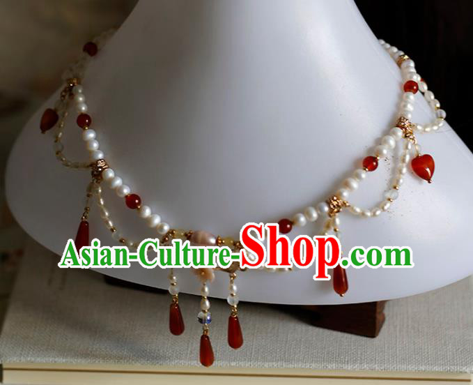 China Handmade Hanfu Necklet Jewelry Traditional Tang Dynasty Pearls Necklace Accessories China Handmade Hanfu Necklet Jewelry Traditional Tang Dynasty Pearls Necklace Accessories