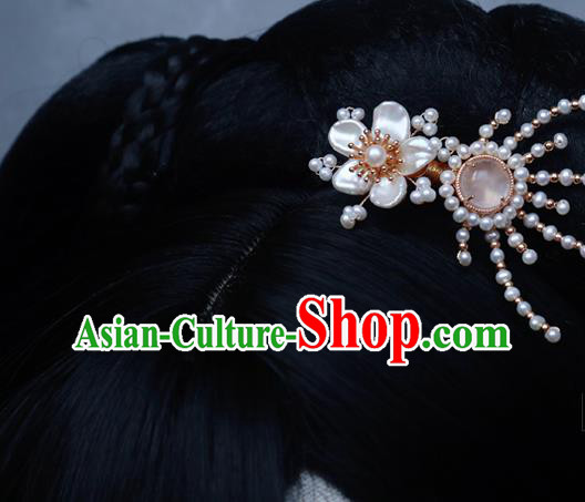 Chinese Handmade Shell Plum Hair Stick Traditional Ming Dynasty Princess Hair Claw Chinese Handmade Shell Plum Hair Stick Traditional Ming Dynasty Princess Hair Claw