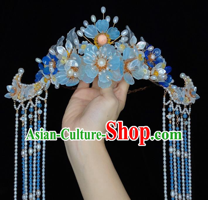 Chinese Handmade Wedding Hair Crown Traditional Song Dynasty Princess Hairpins Hair Accessories Chinese Handmade Wedding Hair Crown Traditional Song Dynasty Princess Hairpins Hair Accessories