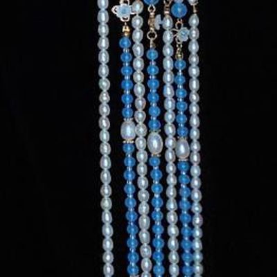 Chinese Handmade Pearls Tassel Hairpin Traditional Song Dynasty Princess Shell Hair Sticks