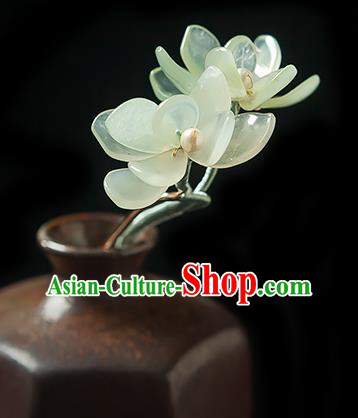 Chinese Handmade Pearls Hair Accessories Traditional Song Dynasty Princess Jade Mangnolia Hairpin Chinese Handmade Pearls Hair Accessories Traditional Song Dynasty Princess Jade Mangnolia Hairpin