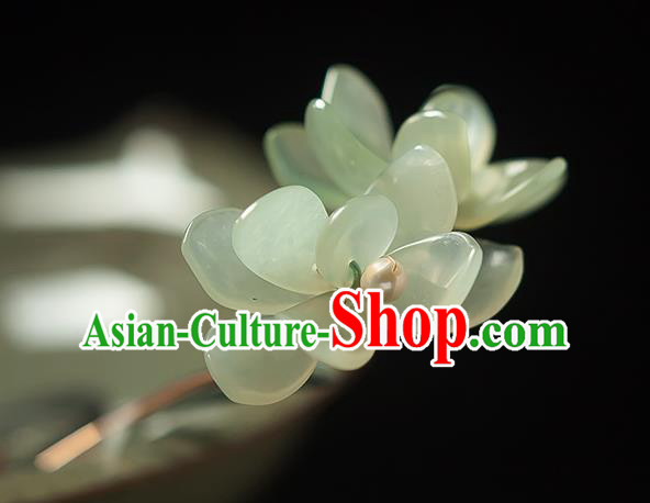 Chinese Handmade Pearls Hair Accessories Traditional Song Dynasty Princess Jade Mangnolia Hairpin Chinese Handmade Pearls Hair Accessories Traditional Song Dynasty Princess Jade Mangnolia Hairpin