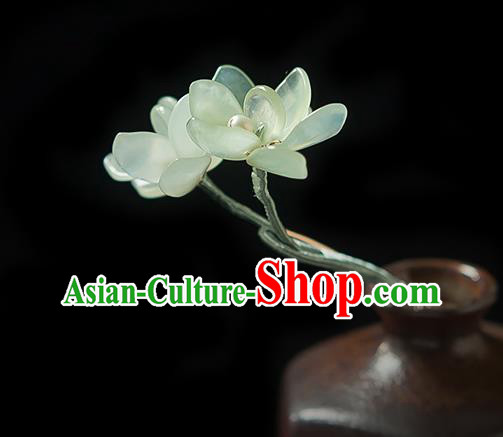 Chinese Handmade Pearls Hair Accessories Traditional Song Dynasty Princess Jade Mangnolia Hairpin Chinese Handmade Pearls Hair Accessories Traditional Song Dynasty Princess Jade Mangnolia Hairpin