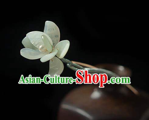 Chinese Handmade Pearls Hair Accessories Traditional Song Dynasty Princess Jade Mangnolia Hairpin Chinese Handmade Pearls Hair Accessories Traditional Song Dynasty Princess Jade Mangnolia Hairpin